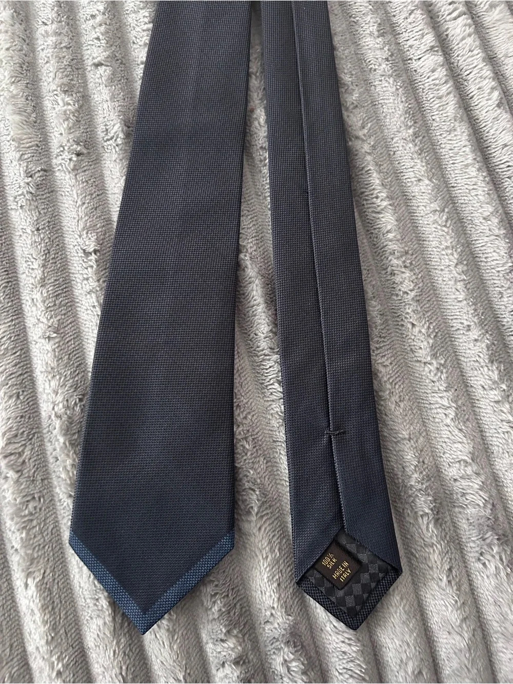 Louis Vuitton Men's Navy Textured Tie